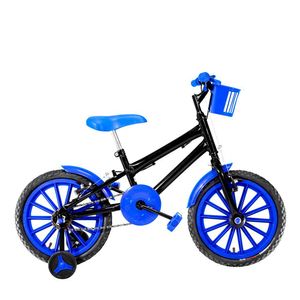 Bicicleta Infantil Masculina Aro 16 Nylon Cor Preta E Azul