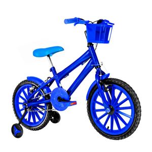 Bicicleta Infantil Masculina Aro 16 Nylon + Kit Premium Cor Azul