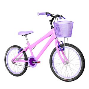 Bicicleta Infantil Feminina Aro 20 Aero + Kit Premium Cor Rosa E Lilás