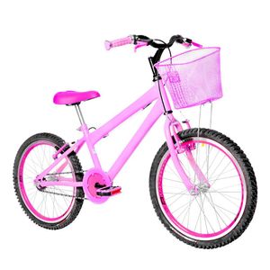Bicicleta Infantil Feminina Aro 20 Aero + Kit Premium Cor Rosa E Pink