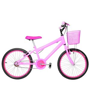 Bicicleta Infantil Feminina Aro 20 Rosa e Pink