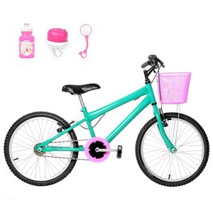 Bicicleta Infantil Feminina Aro 20 Natural+Kit Passeio