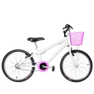 Bicicleta Infantil Feminina Aro 20 Natural Branca