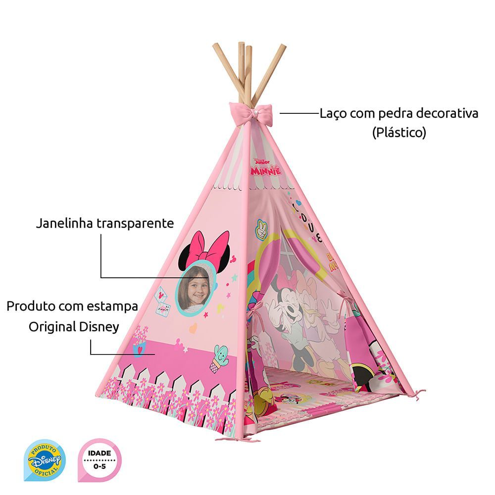 Barraca Casa Portátil Infantil Menina Princesa Disney Zippy Toys Rosa