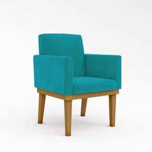 Cadeira Escritório Poltrona Reforçada azul Turquesa