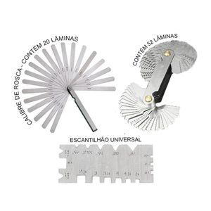 Calibre De Folga + Calibre De Rosca + Escantilhão - 3 Peças