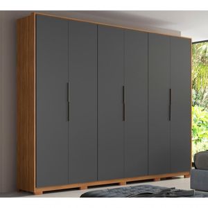 Guarda Roupa Casal 6 Portas Com Pes Atrice Amendola Grafito