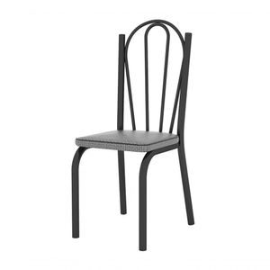 Cadeira Tubular Preto Fosco 121 Assento Platina Platina
