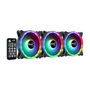 Kit Cooler 3 Unidades Duo 12 Pro Aerocool Argb Com Hub E Controle Preto
