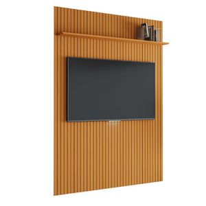 Painel Para Tv Até 70 Polegadas 1,80x2,40m Ripado Com Prateleira Arbo Cedro Edn Nature