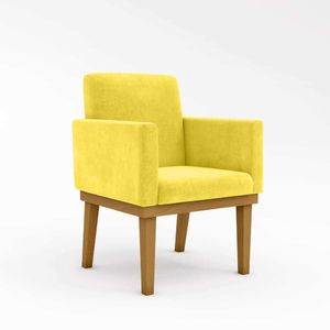 Cadeira Escritório Recepção Poltrona Reforçada amarelo