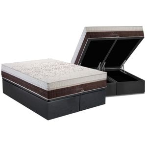 Cama Box Baú Queen: Colchão Molas Polar SportingBase Suede Gray(158x198)