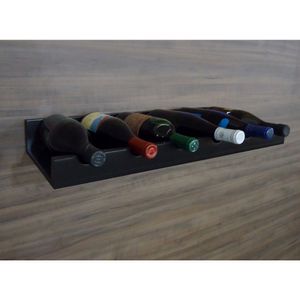 Prateleira Adega Bar New Suporte Vinhos E Garrafas Preto Laca