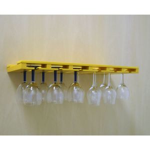 Porta Taças Reto Suporte Decorativo Para Adegas Bar Amarelo Laca