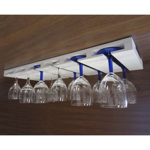 Porta Taças Reto Suporte Decorativo Para Adegas Bar Branco Laca