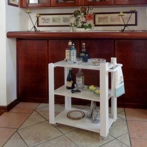 Carrinho Bar Adega Mesa Auxiliar De Apoio Churrasqueira Cozinha Sala Multiuso Branco