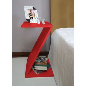 Mesa Z Lateral de Apoio ou Mesa de Cabeceira Vermelho Laca