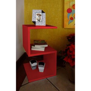 Mesa S Lateral de Apoio ou Mesa de Cabeceira Vermelho Laca