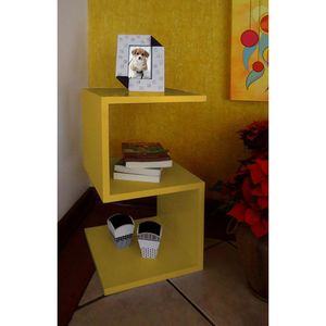Mesa S Lateral de Apoio ou Mesa de Cabeceira Amarelo Laca