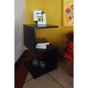 Mesa S Lateral de Apoio ou Mesa de Cabeceira Preto Laca