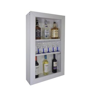 Bar Adega Peq Para Vinhos E Bebidas Cristaleira Suspenso De Parede Para Sala Estar Ou Jantar Branco