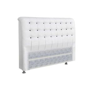 Cabeceira Cama Box Estofada Casal Casal Dama Plus Courano Branco/preto - Simbal
