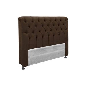 Cabeceira Cama Box Estofada Queen Queen Imperatriz Plus Suede Marrom Chocolate - Simbal