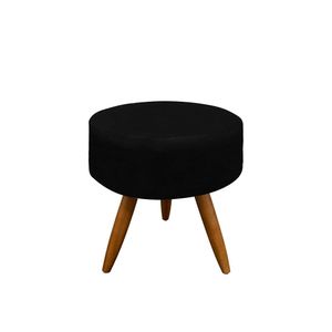 Puff Decorativo Julia Cor Veludo Preto