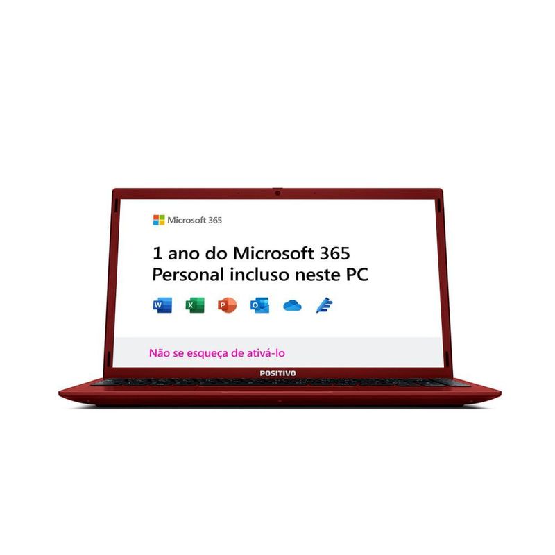 Notebook Positivo Motion C4120f Intel® Celeron® Windows 11 Home Vermelho  Inclui Microsoft 365