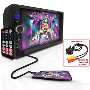 Central Multimídia Mp5 Tela 7" Bluetooth Usb 7010b + Câmera De Ré