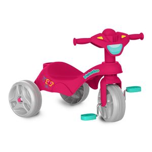 Triciclo Infantil 693 Mototico Com Empurrador Rosa