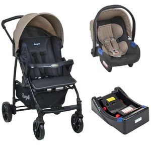 Carrinho Ecco Bege + Cadeira Touring X + Base - Burigotto