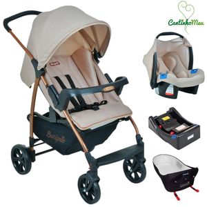 Carrinho De Bebê Mon Amour + Base + Ninho Pramette
