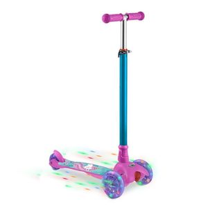 Patinete 3 Rodas Com Led Guidão Ajustável Suporta Até 40kg Modelo Unicórnio Atrio - Es113 Rosa