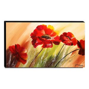 Quadro De Pintura Papoulas 70X120Cm-1533