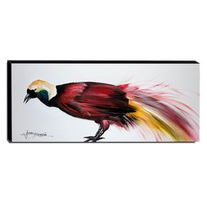 Quadro De Pintura Ave-Do-Paraíso 40X105Cm-1596