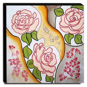 Quadro De Pintura Floral 60X60Cm-1697