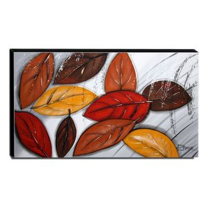 Quadro De Pintura Folhagens 70X120Cm-1137
