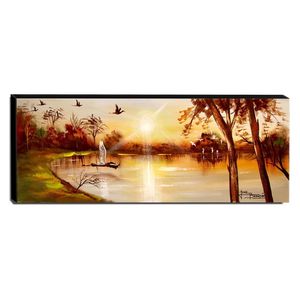 Quadro De Pintura Pantanal 40X105Cm-1536