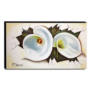 Quadro De Pintura Copo De Leite 60X105Cm-1374
