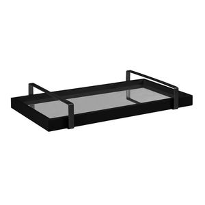 Bandeja Espelhada 25x50cm Com Alça Preta