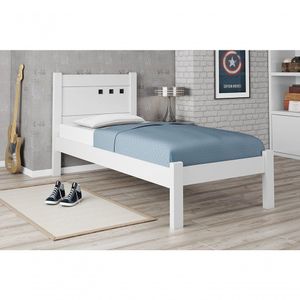 Cama Solteiro Paola Ii Branco Com Colchão Framar Móveis