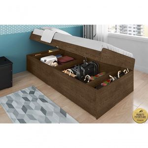 Cama Solteiro Camila Malbec Com Colchão Framar Móveis