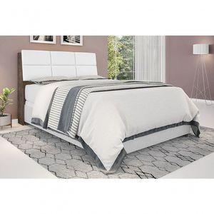 Cabeceira Box Queen 1,58 Chocolate Com Painel Class Branco
