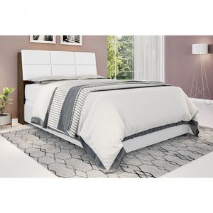 Cabeceira Box Casal 1,38 Malbec Com Painel Class Branco