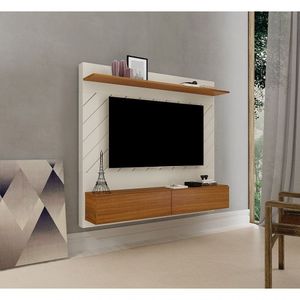 Painel Para Tv 60" Com Prateleira Meline Carvalho Off White