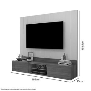 Painel Para Tv 75" Com Nichos Conquest Malbec Luapa