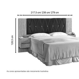 Cabeceira Com Mesa Flórida Expansível Mocaccino/bege - Carmolar
