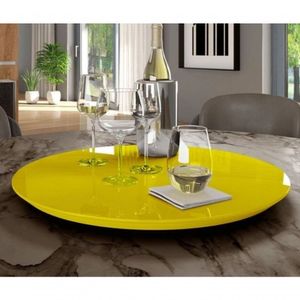 Prato Giratório Decorativo Mesa Sala Jantar 50cm Amarelo