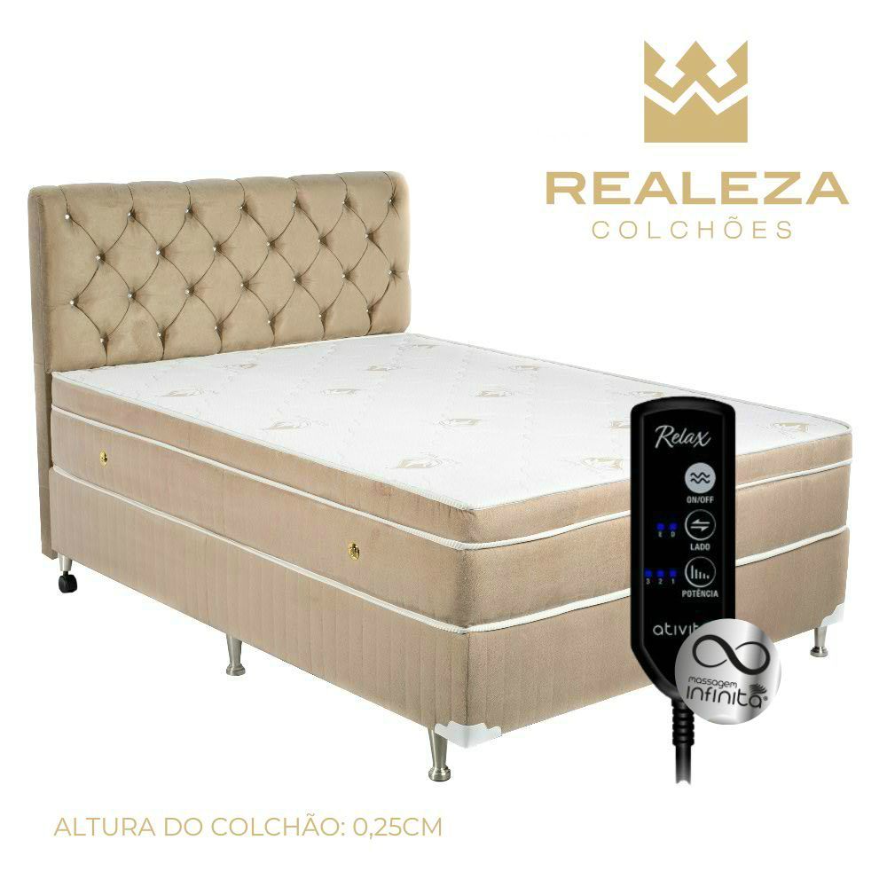 Colchão Magnético Queen Infra Vermelho Anti Germe + Cama Box